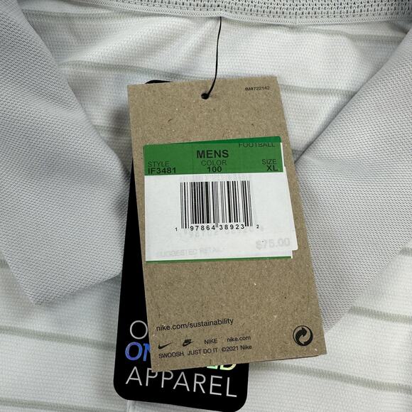 Clemson Tigers Polo Shirt Mens XL White Gray NCAA Football Nike Dri-FIT On Field - Picture 8 of 12